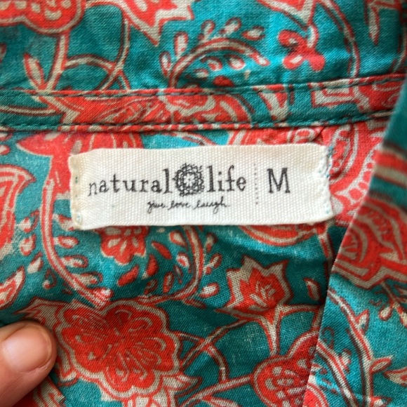 Turquoise Vines Amelia Sleeveless Shirt Dress with Cinch Waist Size Mediumm - Picture 10 of 13